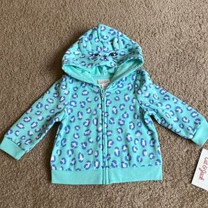 Cat & Jack Aqua Leopard Zip-Up Jacket